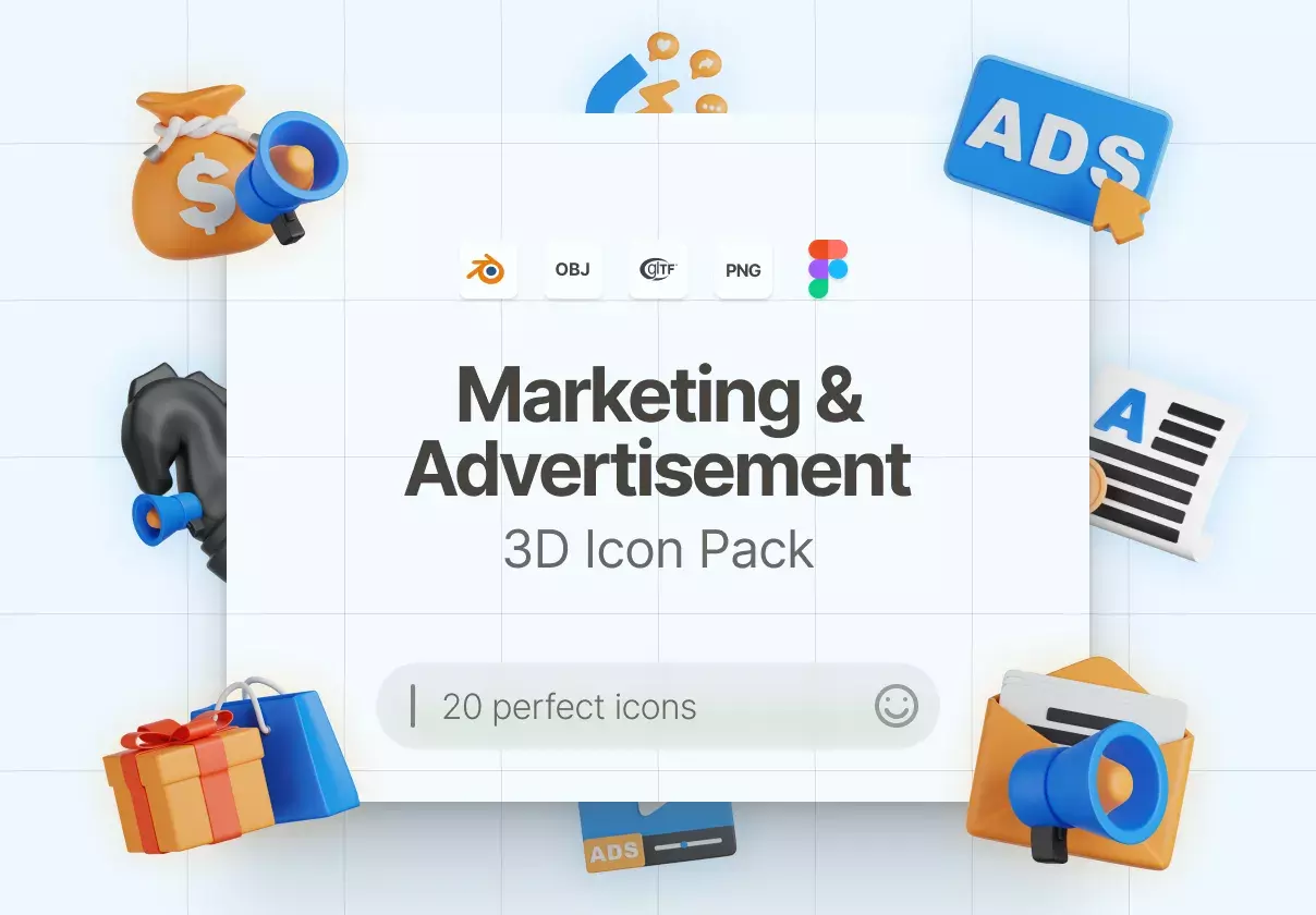 Marketing & Advertisement 3D Icons