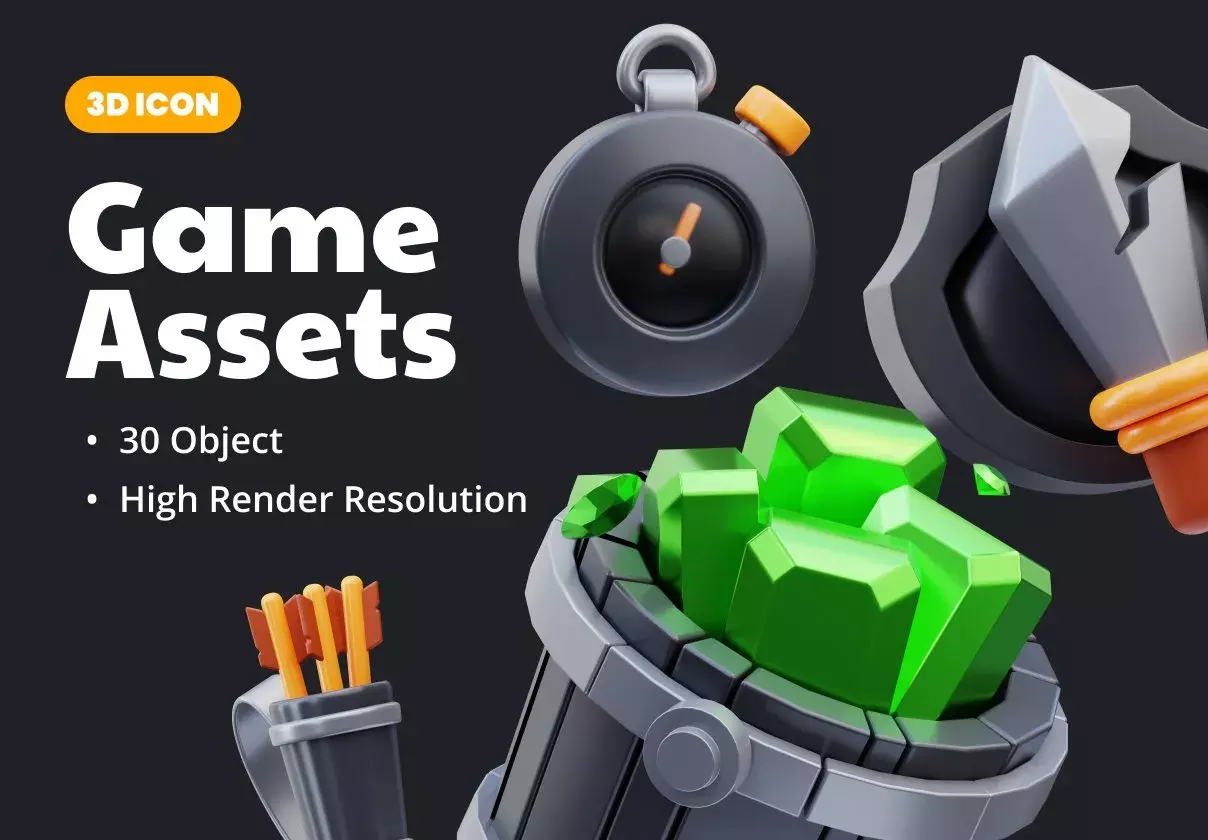 Game Assets 3D Illustration