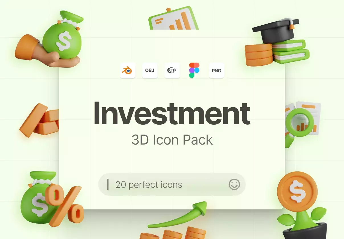 Investment 3D Icons