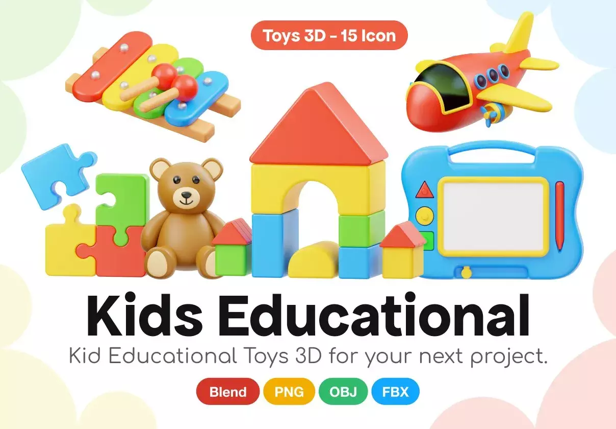 Kid Educational Toys 3D Icon