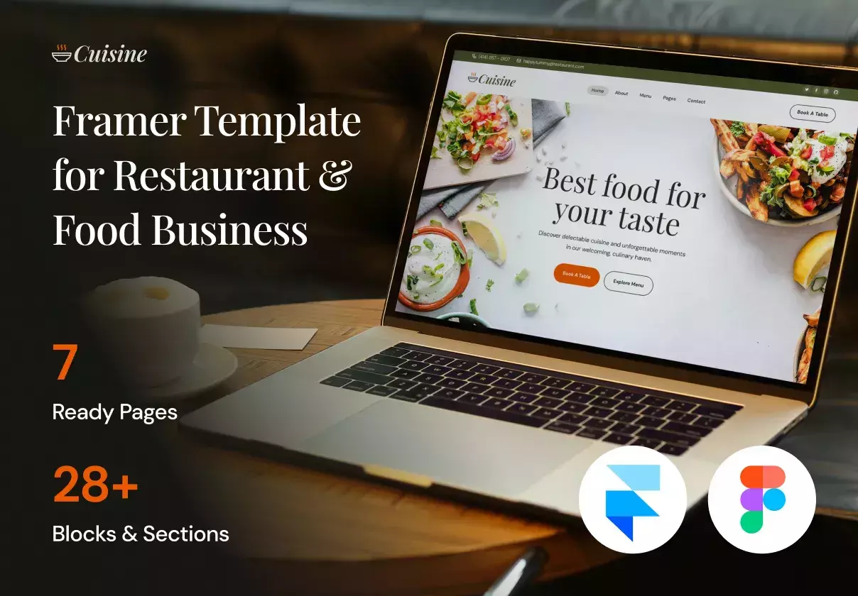 Cuisine - Food & Restaurant Framer Template