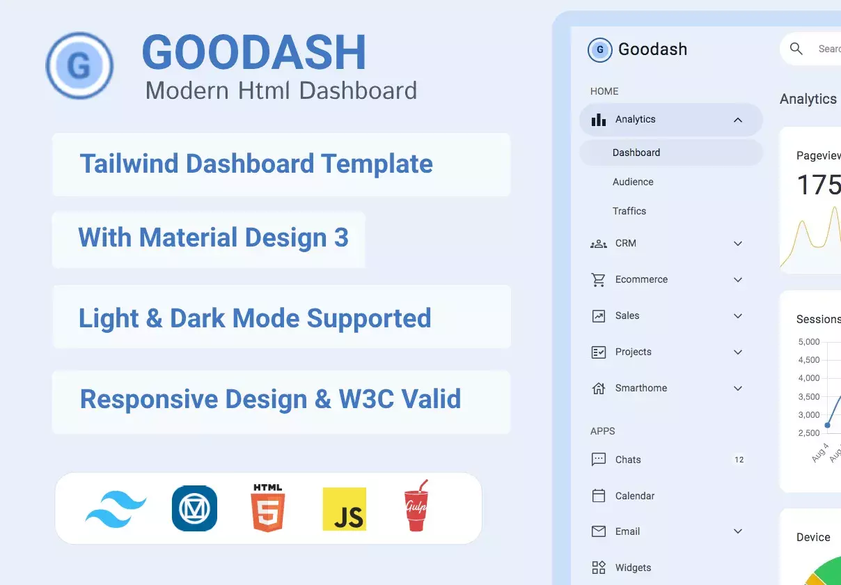 Goodash - Tailwind Css Dashboard Template