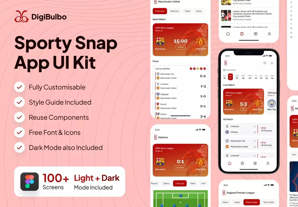 Sporty Snap - Football App UI Kit