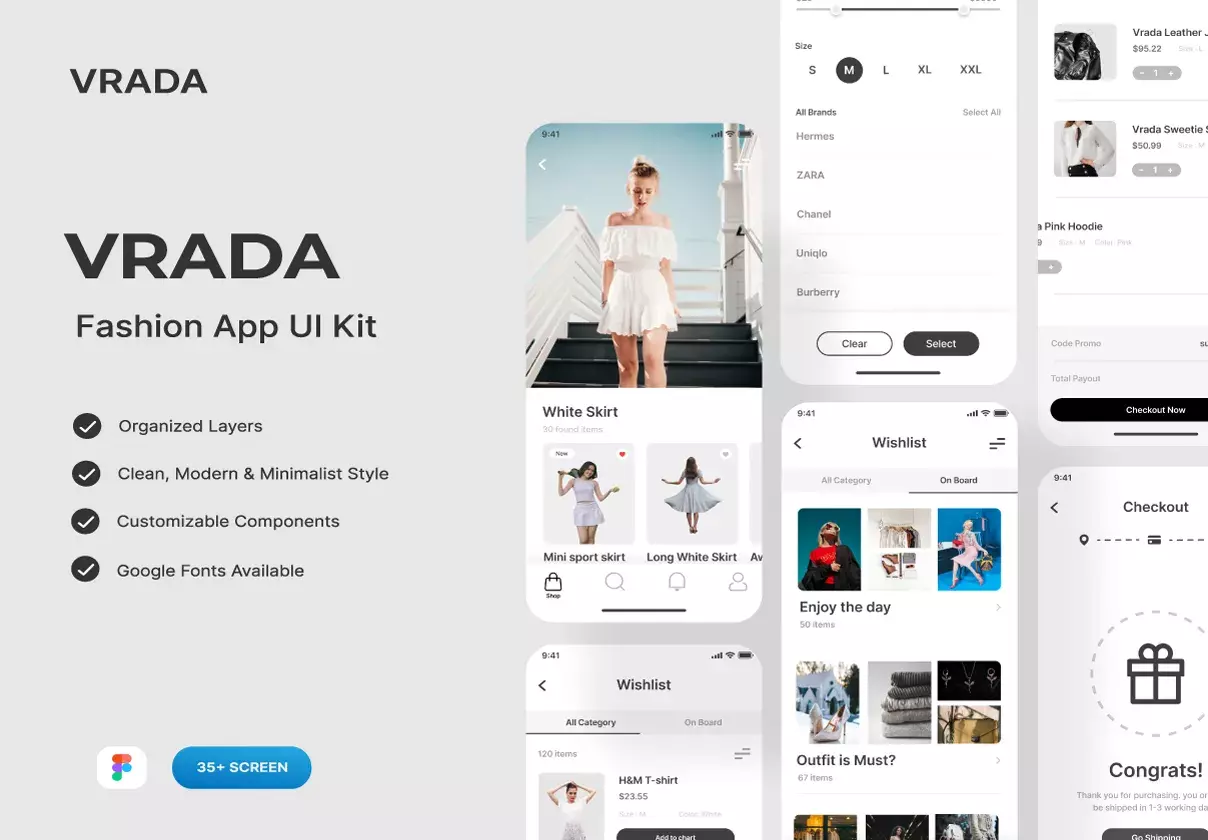 Vrada Fashion Mobile UI Kit