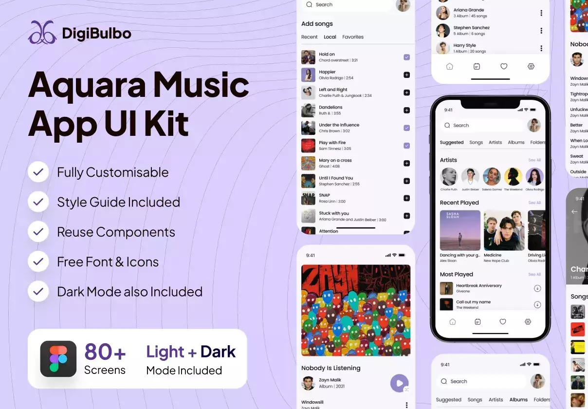 Aquara - Music App UI Kit