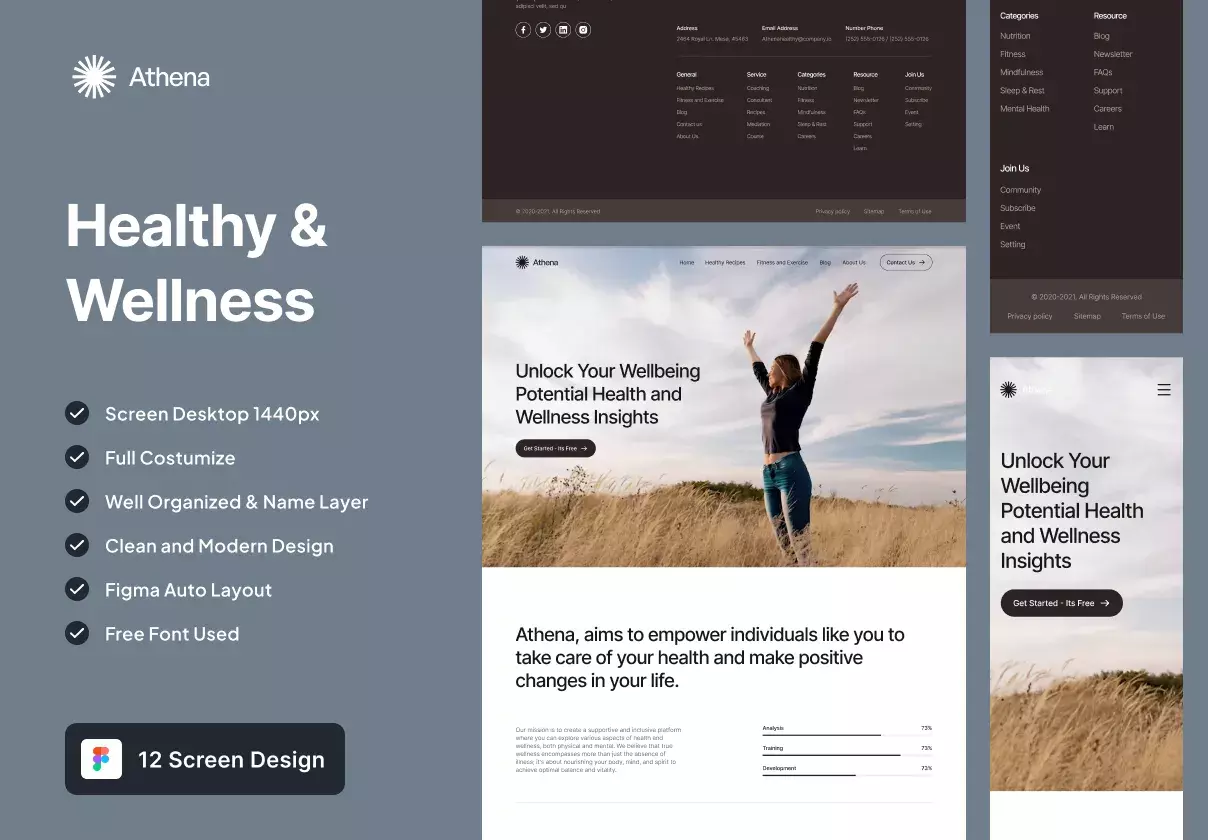 Athena - Healthy and Wellness Website Template