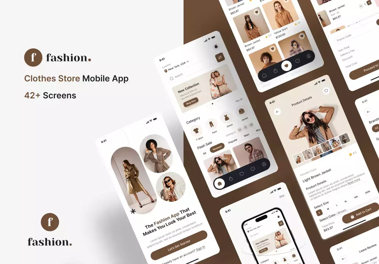 Fashion Store E-Commerce Mobile App UI Kit