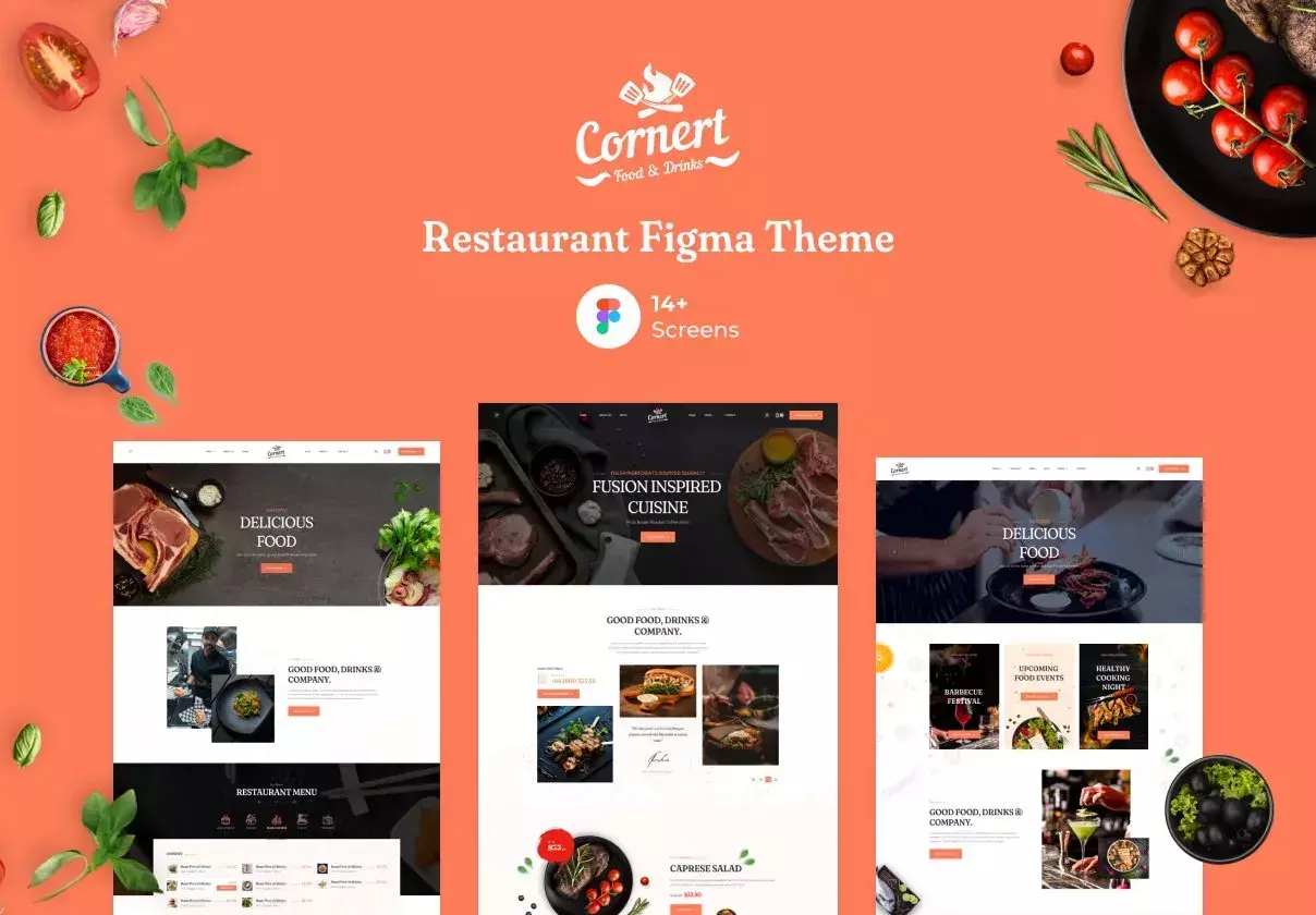 Cornert Restaurant Theme UI Kit