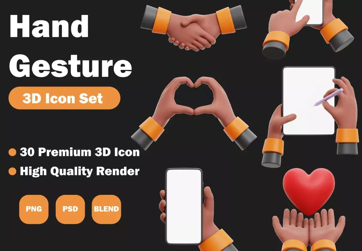 3D Iconic Hand Gestures