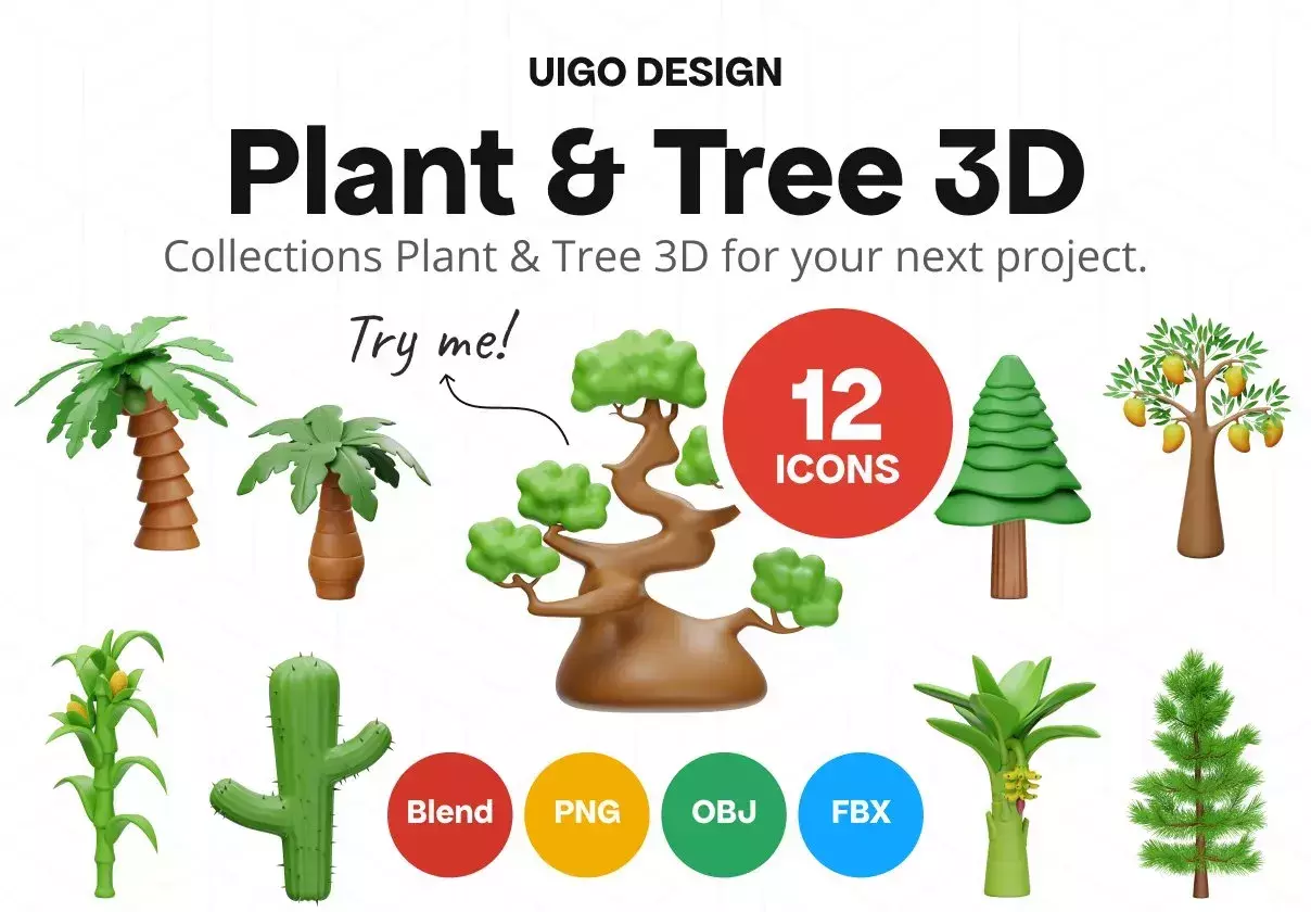 Tree And Plant 3D Icon