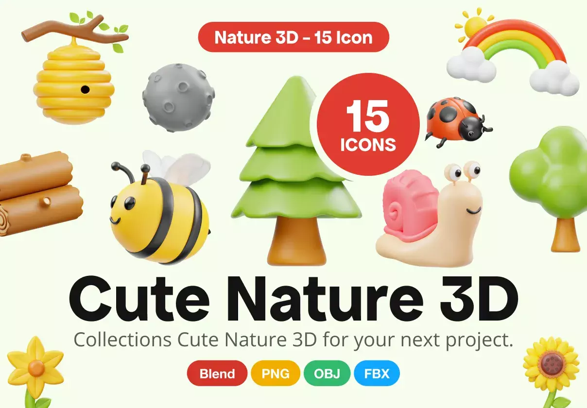 Cute Nature 3D Icon