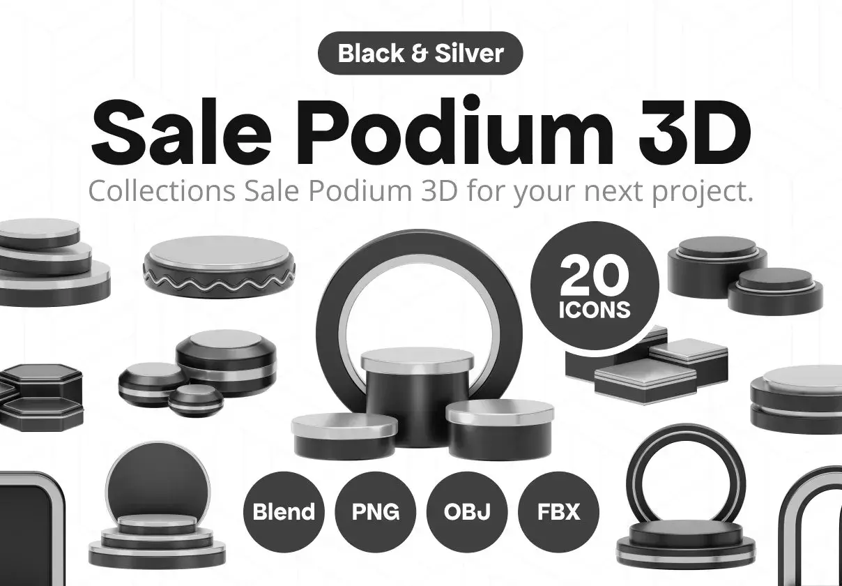 Sale Black Stage Podium 3D