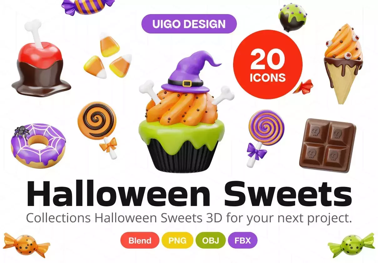 Halloween Sweet Candy Food 3D Icon