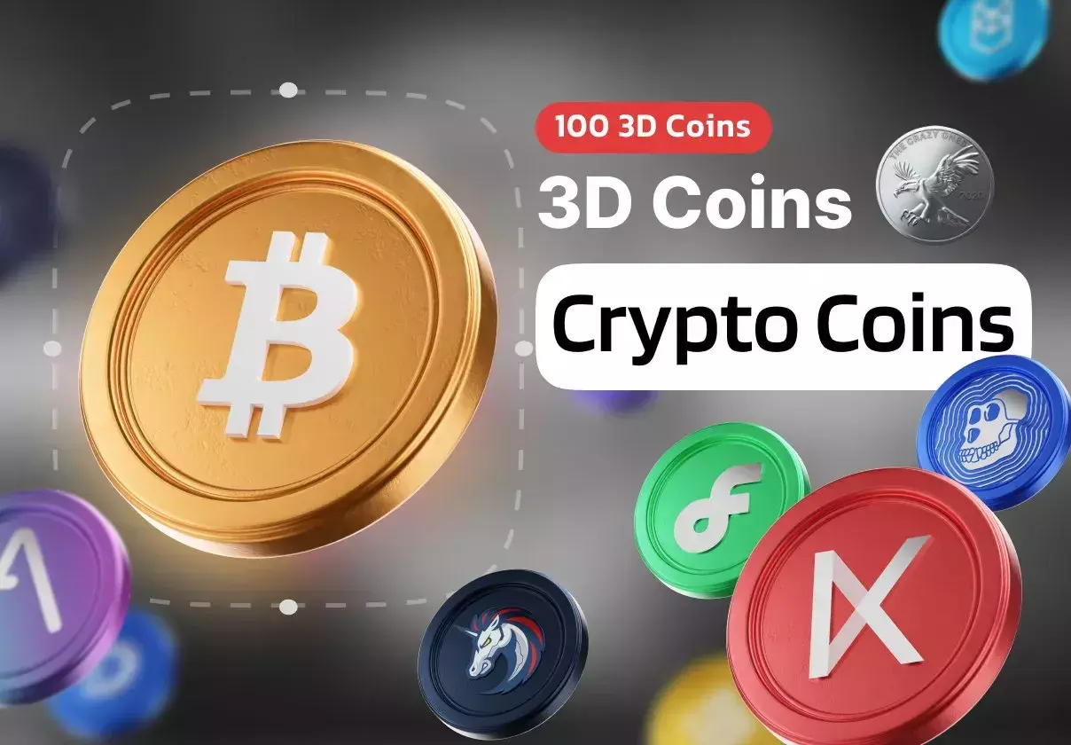 Crypto Coins - 100 3D Coins