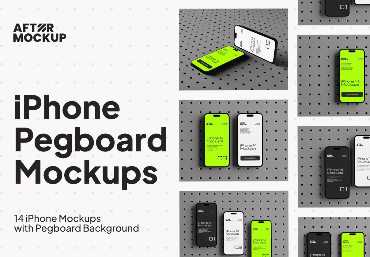 iPhone Pegboard Mockups