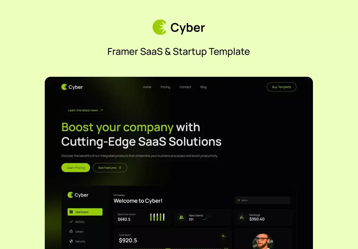 Cyber - SaaS Framer Template