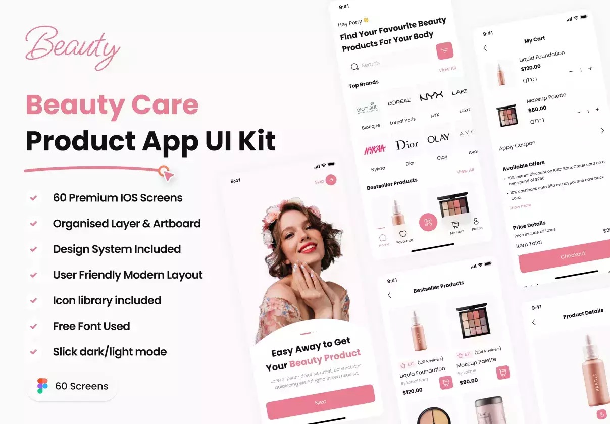 Beauty Care Product App UI Kit