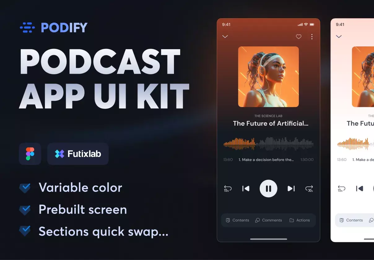 Podify - Full-flow Podcast App UI Kit