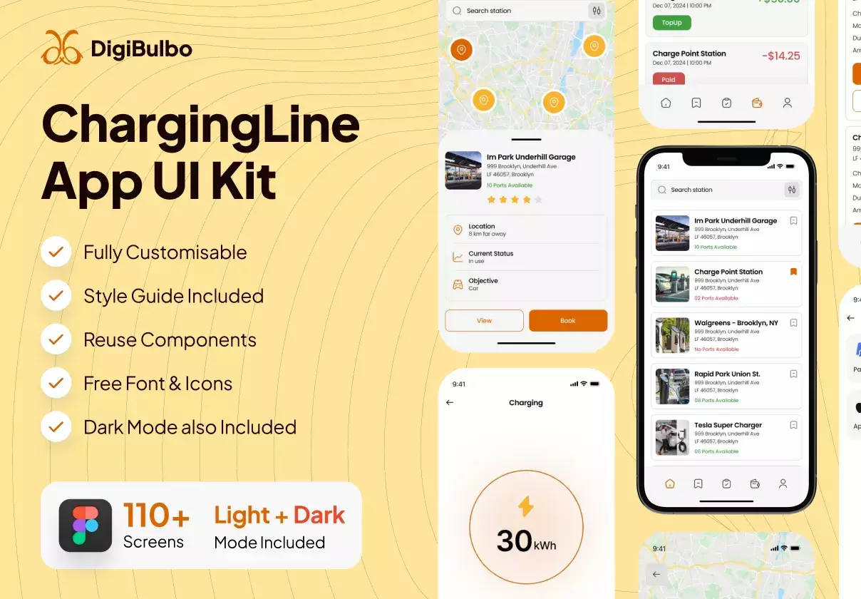 Charging Line - EV Charging Station Finder App UI Kit