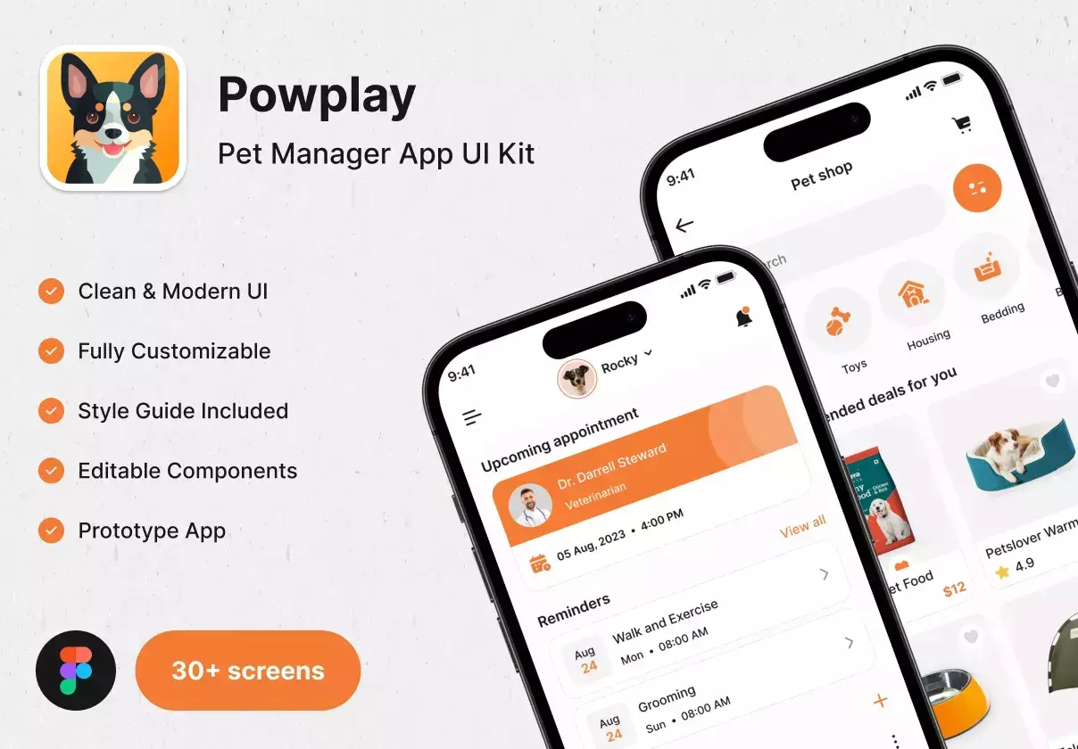 Powplay - Pet Manager App UI Kit