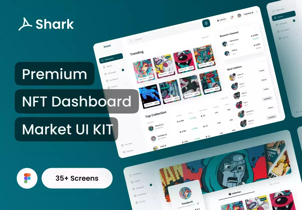 Shaark - NFT Market Dashboard UI KIT