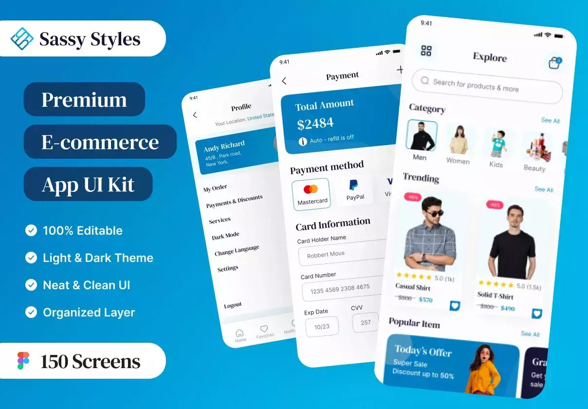 Sassy Style E-commerce App UI Kit