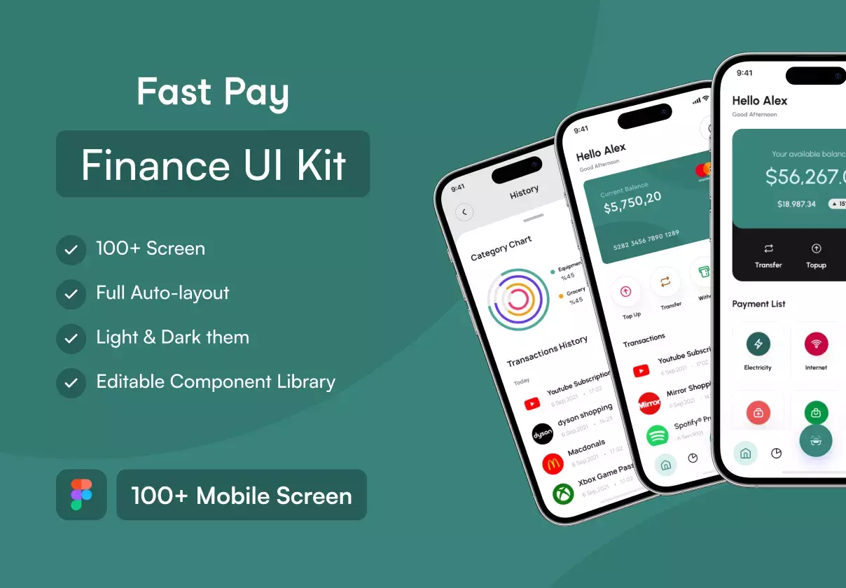 Fast pay Finance app UI kit