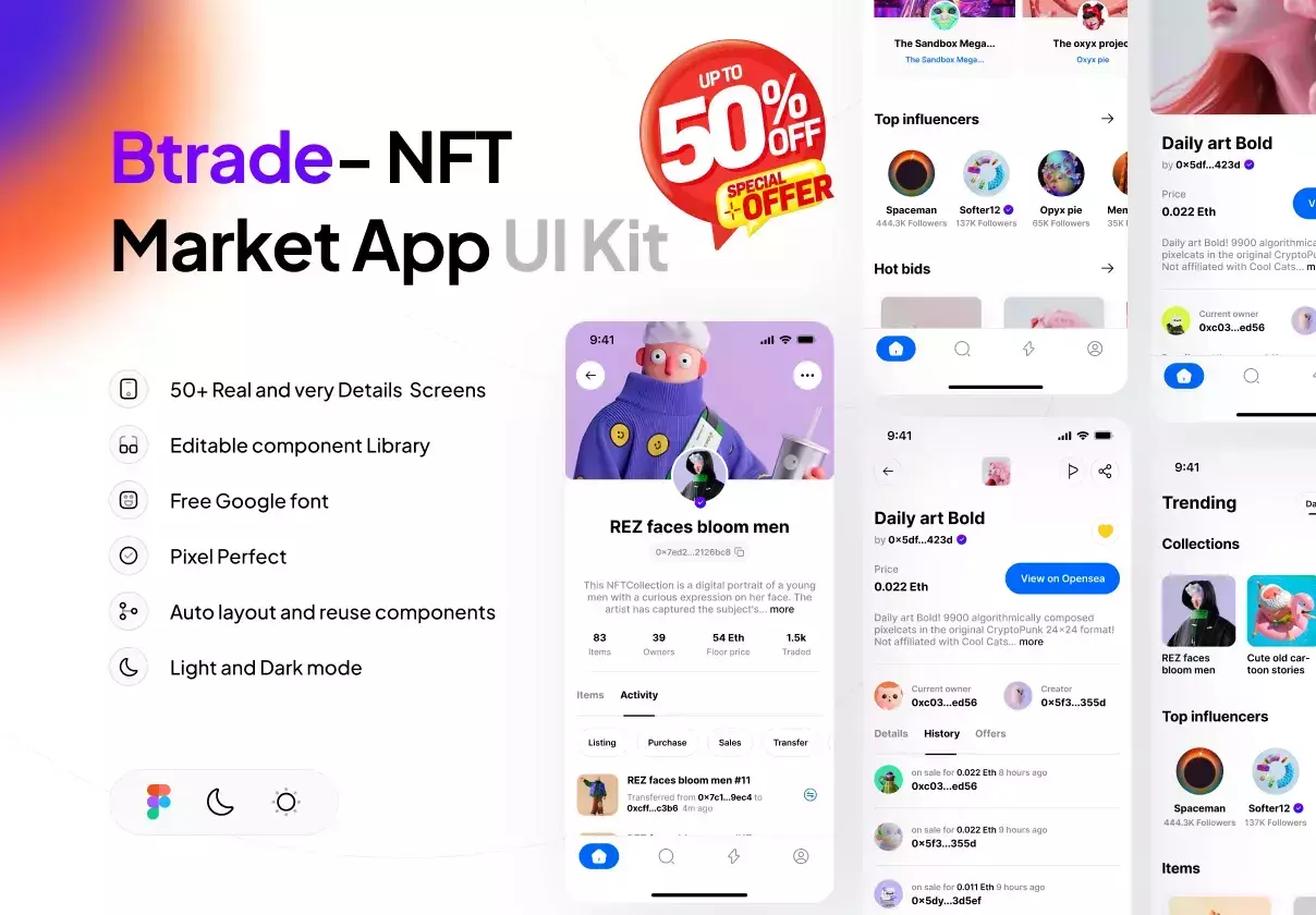 Btrade NFT Marketplace App UI Kit