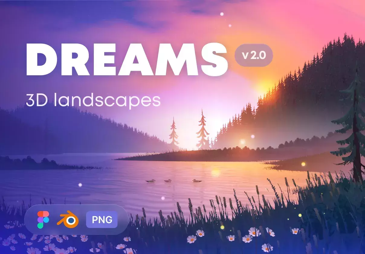 Mesmerizing landscape illustrations for web and mobile projects