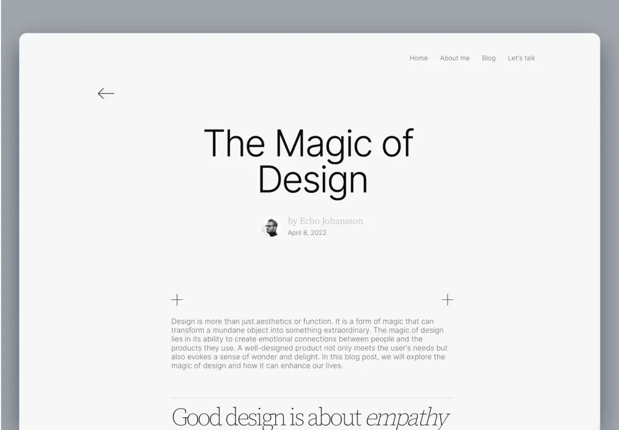 Echo is an elegant and professional portfolio template.