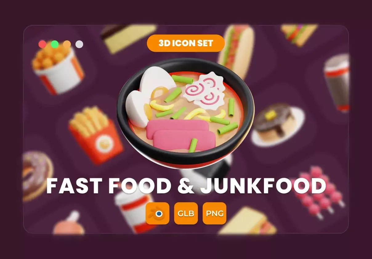 Fast Food & Junk Food 3D 3D Illustration Pack