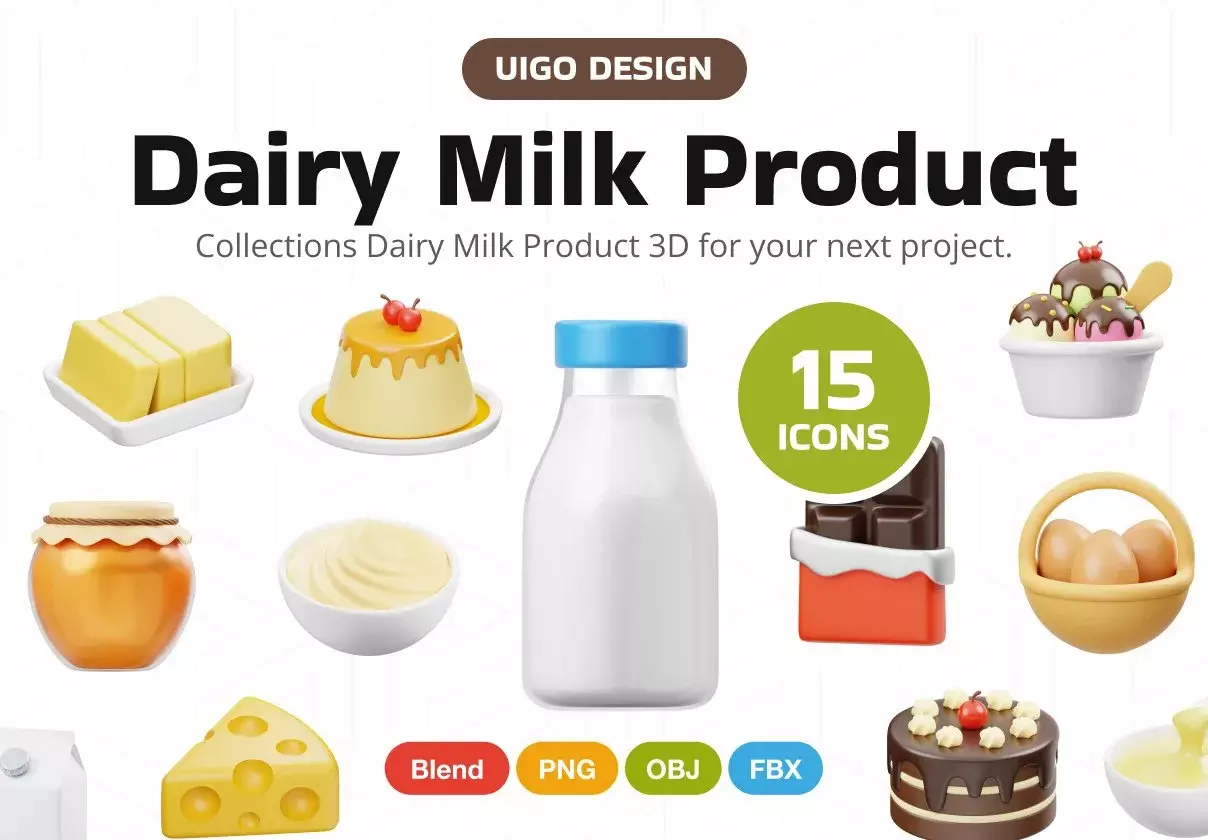 Dairy Milk Product 3D Icon