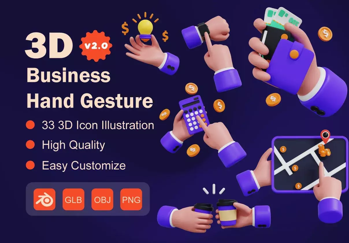 3D Business Hand Gesture V2