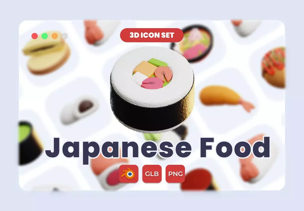 Japanese Food 3D 3D Illustration Pack