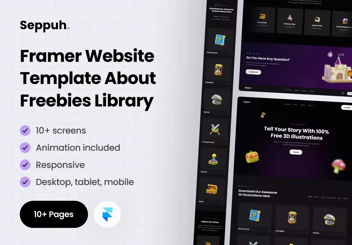 Seppuh - Freebies Library Framer Template