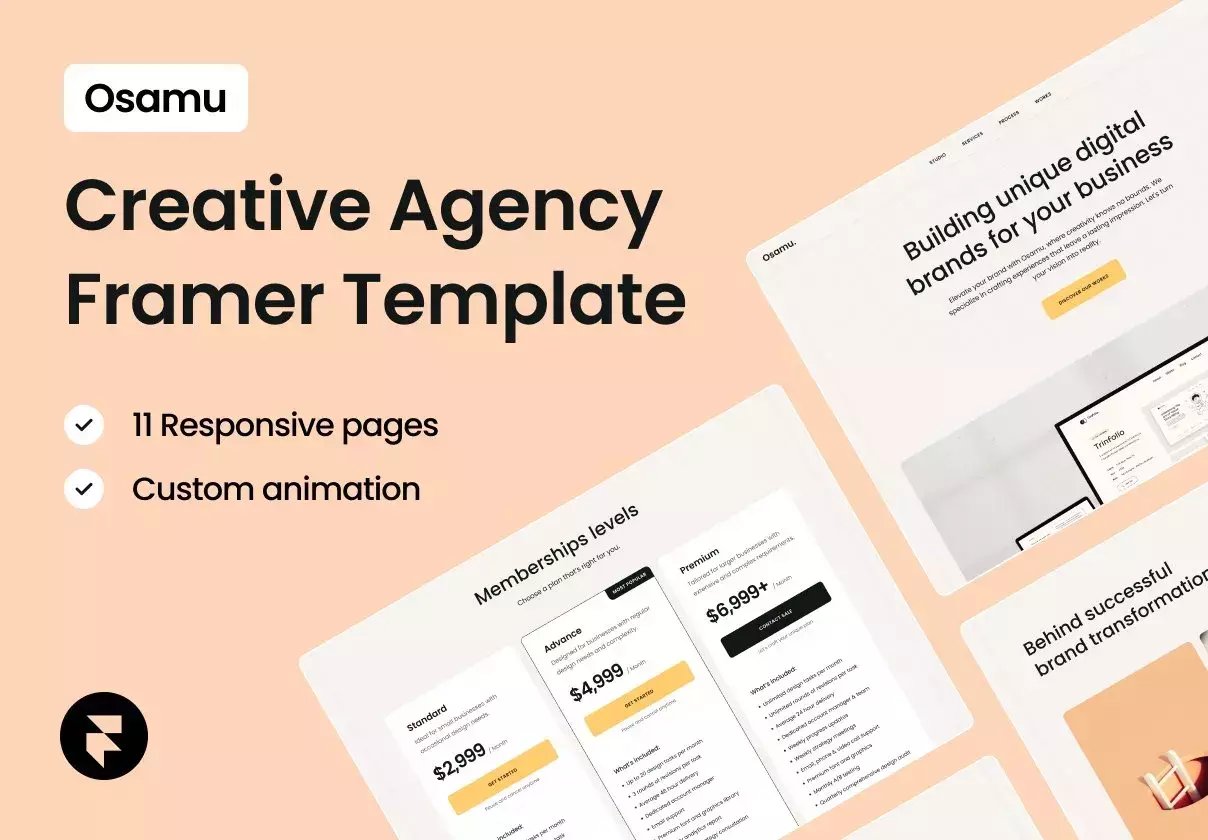 Osamu - Creative Agency Framer Template