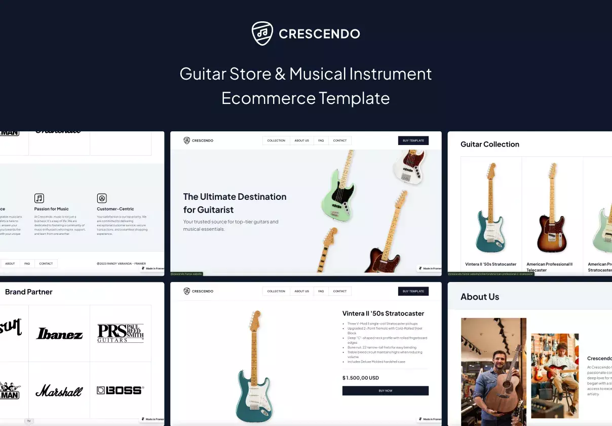 Crescendo – Guitar Store Ecommerce Template