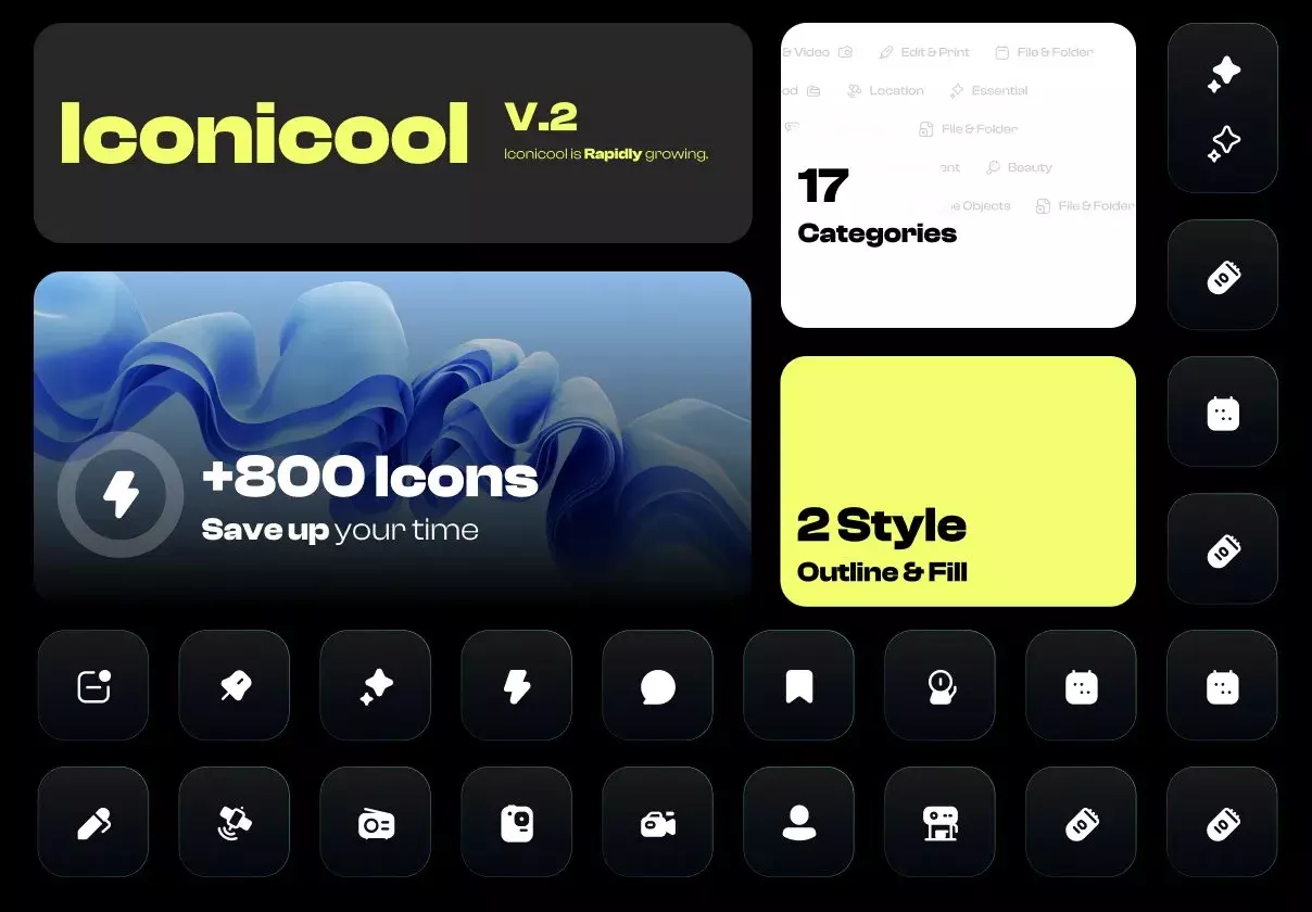 Unlock Iconicool V.2: Elevate Your Designs with 880 Unique Icons 🚀