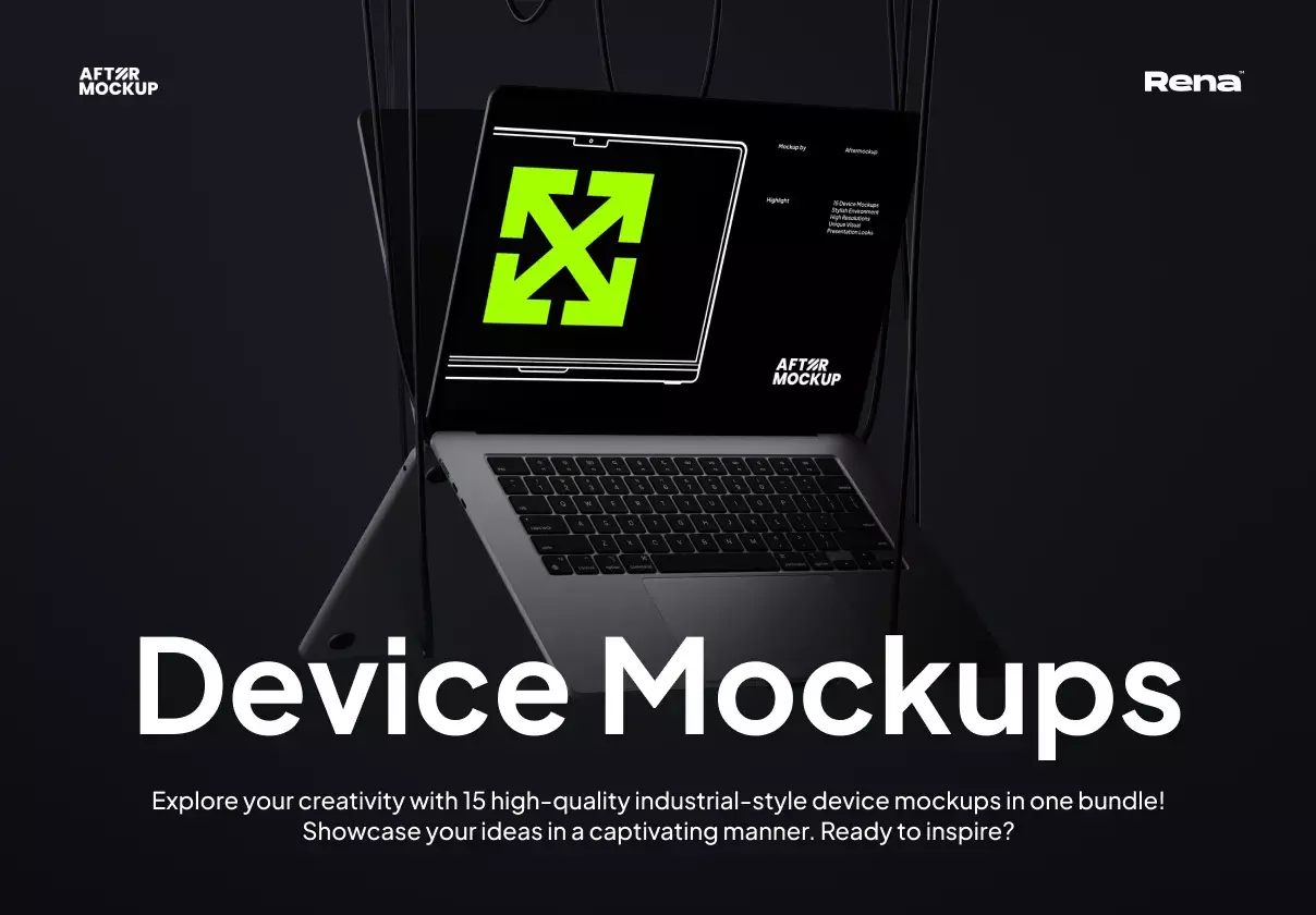 08 device mockups in the dark environment