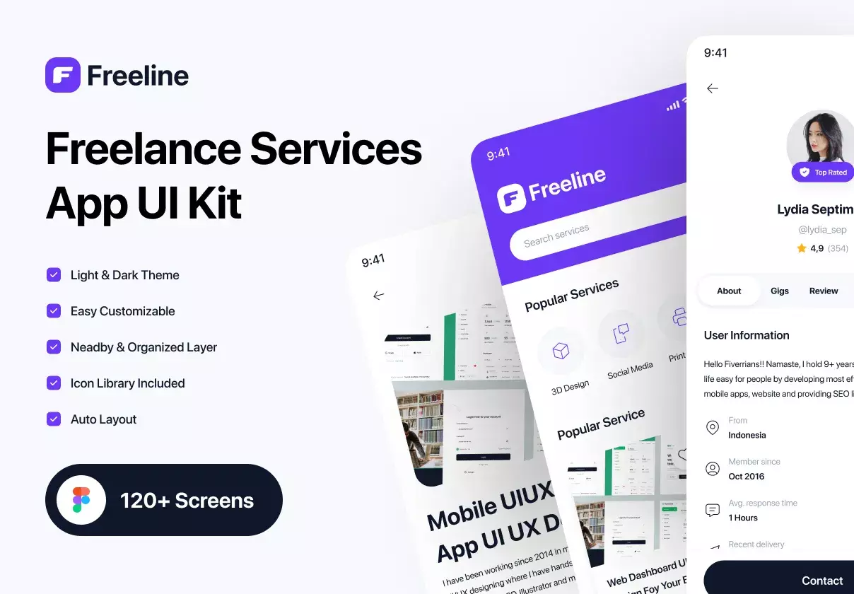 Premium Freelance Services App UI Kit