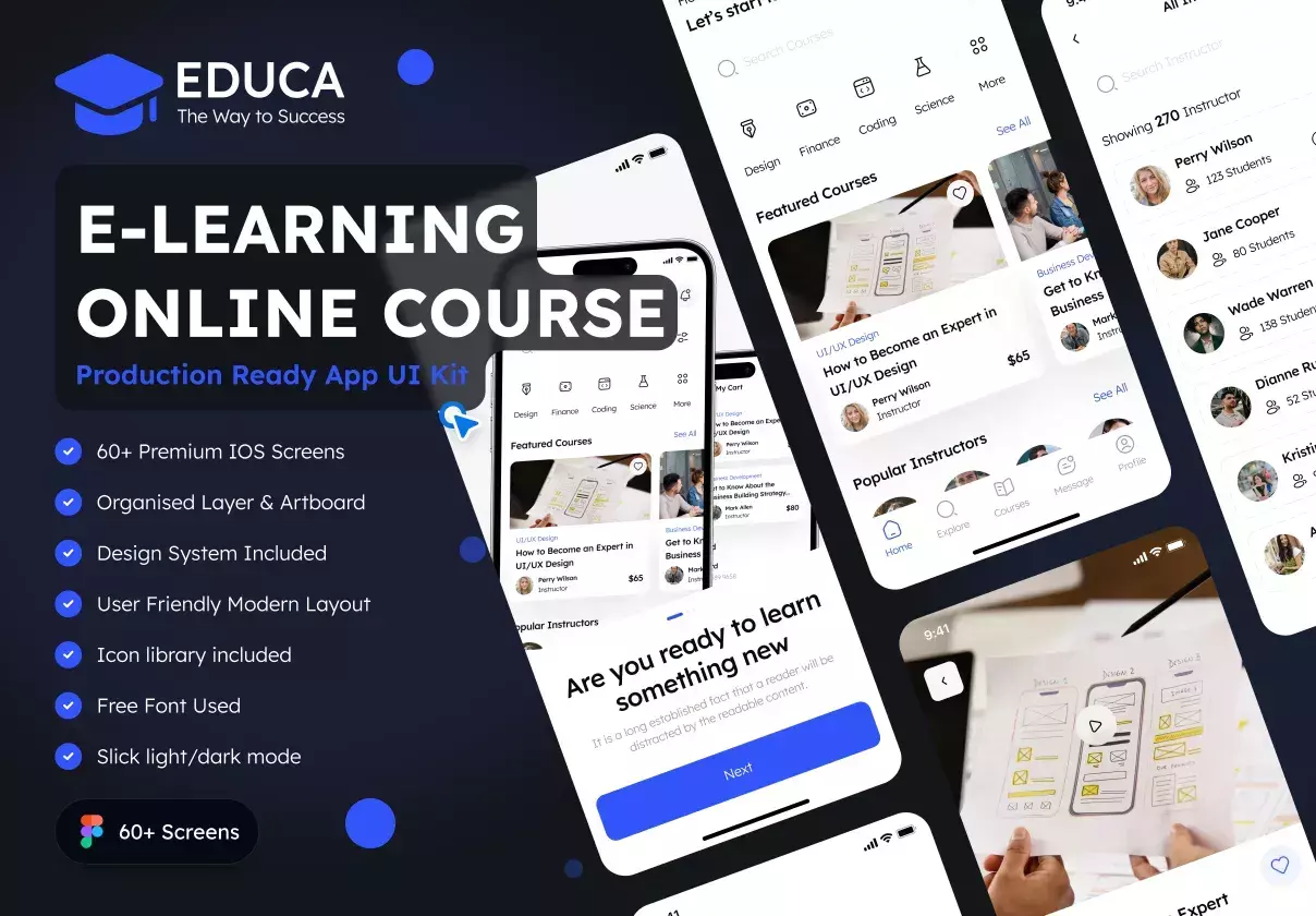 E-Learning Online Course App UI Kit