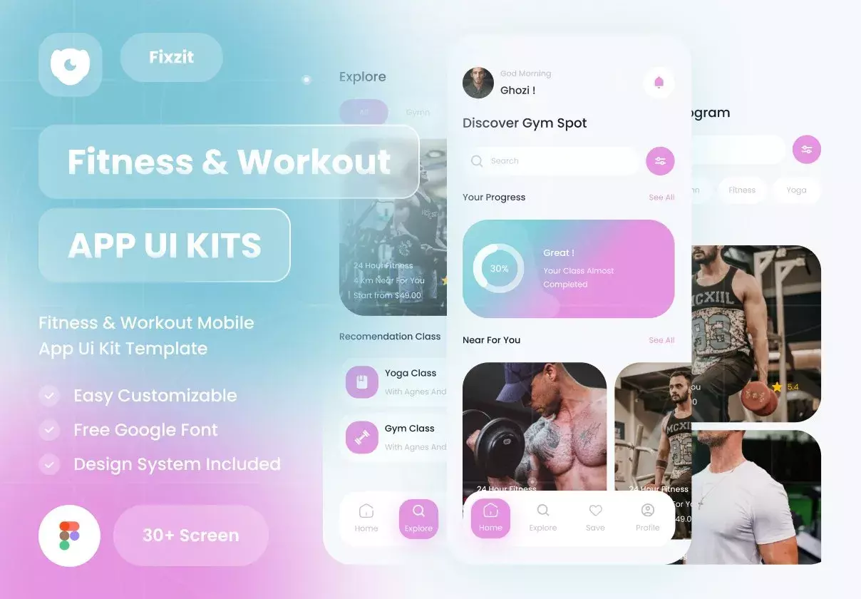 Fixzit - Fitness & Workout App UI Kit