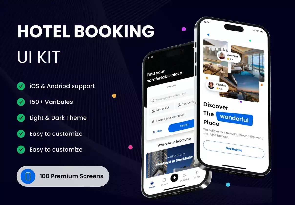 Hotelive-Hotel Booking App UI Kit