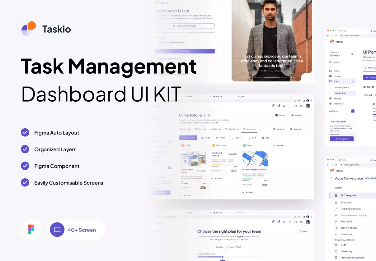 Taskio-Task Management Dasboard UI KIT