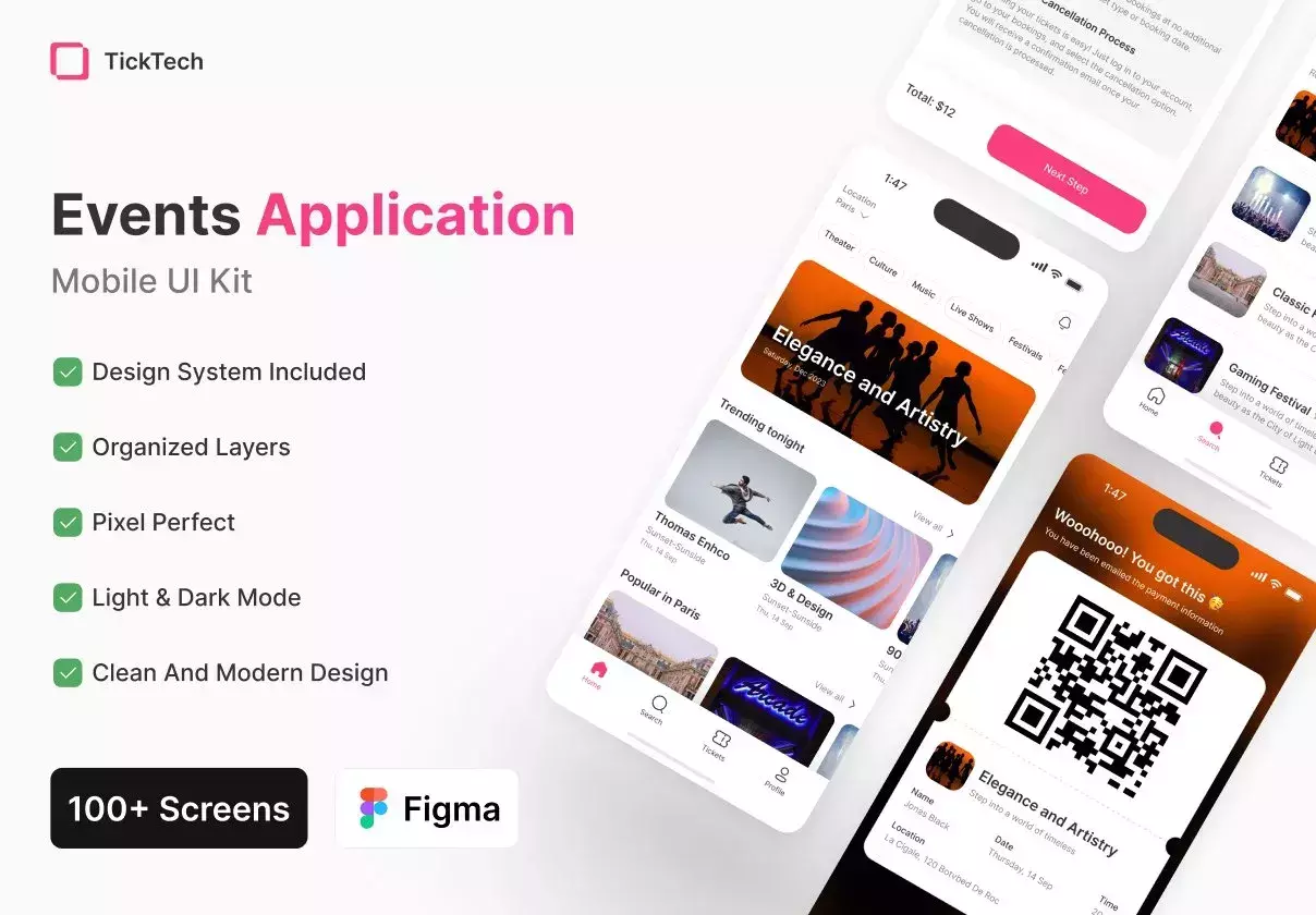 TickTech - Events Mobile App UI Kit