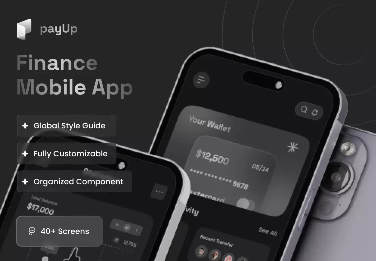 payUp - Finance Mobile App UI Kit