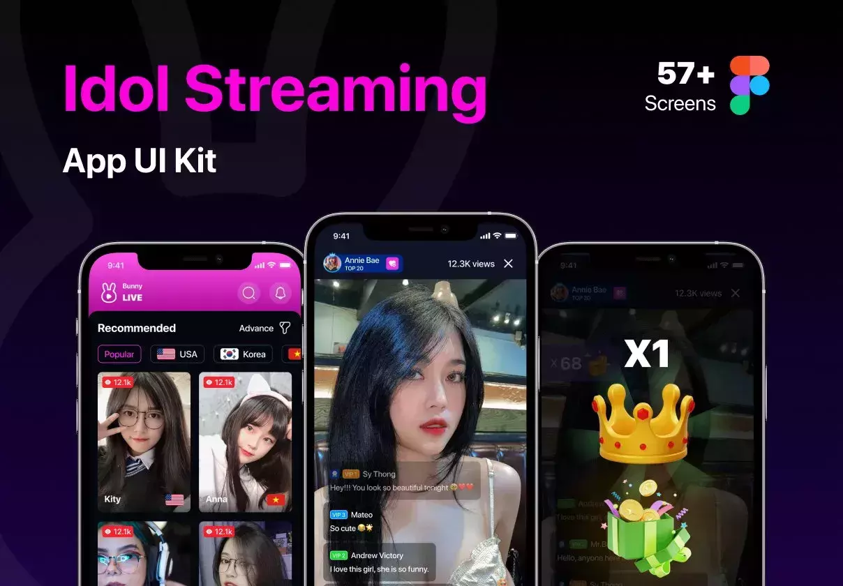 Bunny - Idol Video Streaming App UI Kit