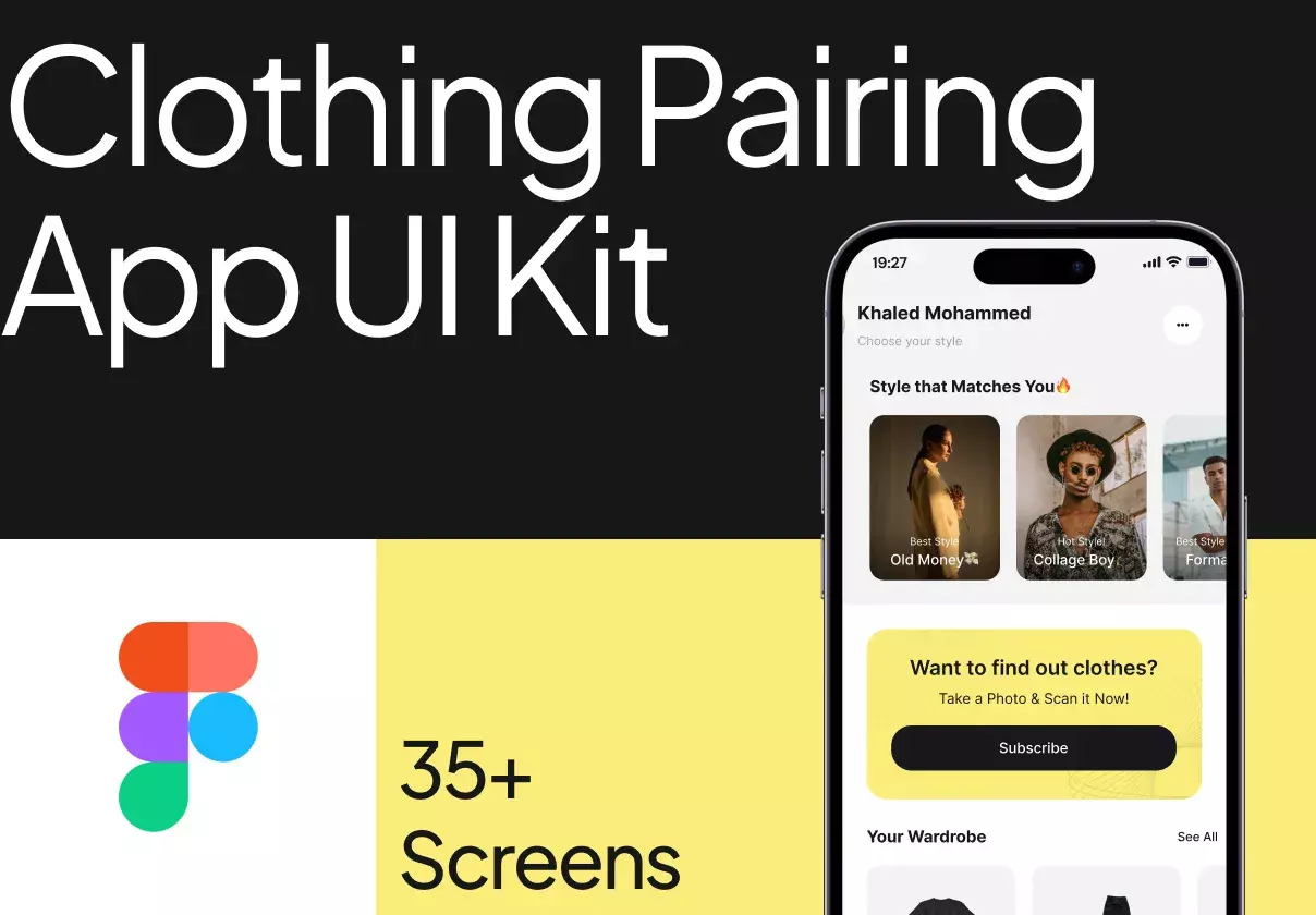 Premium Clothing Pairing App UI Kit with Modern and Minimalist Style