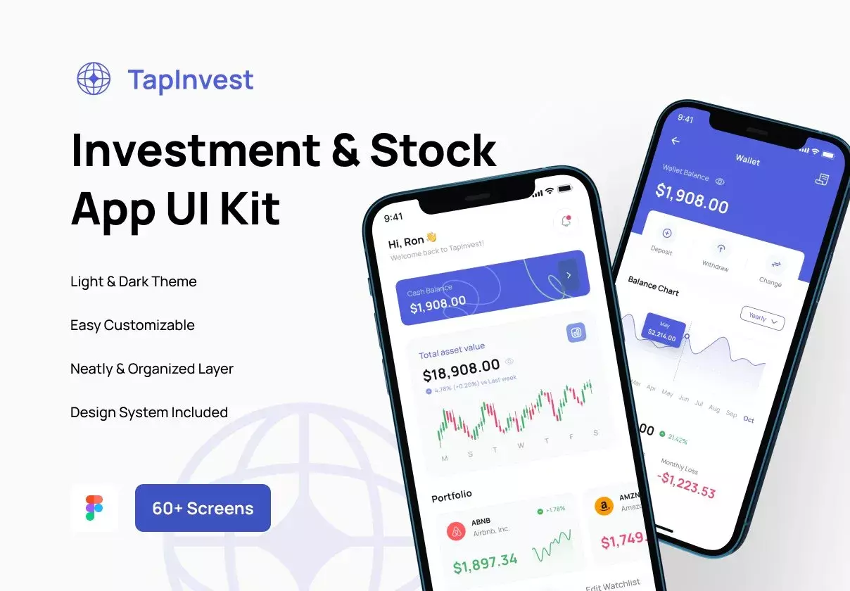 Tapinvest -  Investment & Stock App UI Kit