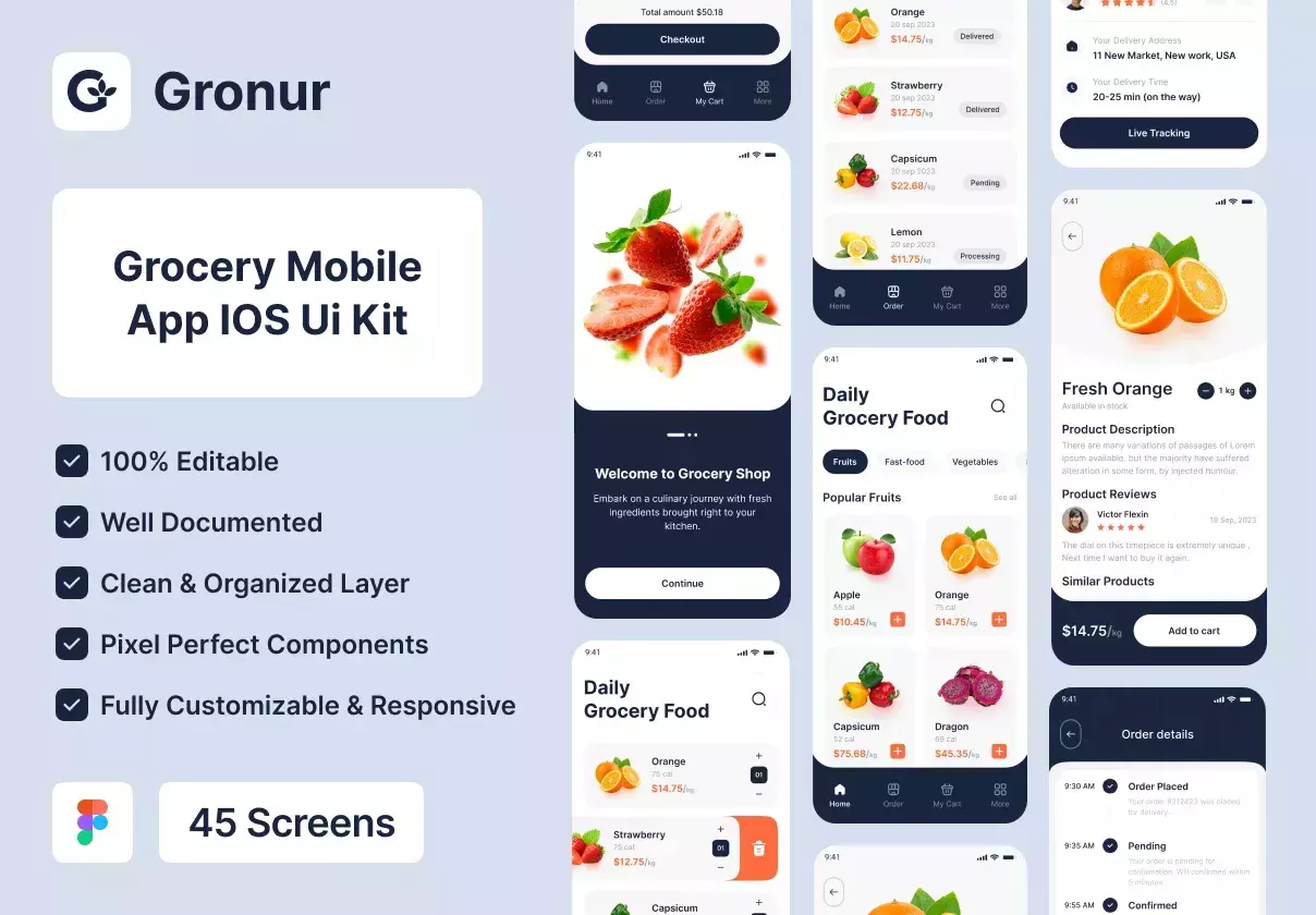 Grocery Shop Mobile App UI Kit